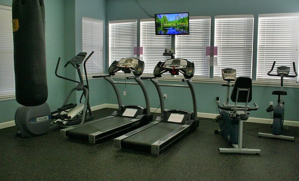 Fitness center equipment at Ironwood Court apartments